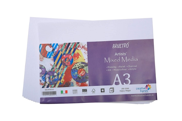 Picture of Brustro Artists Mixed Media Paper A3 250gsm 18Sheets