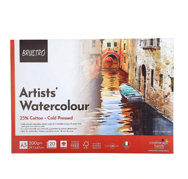 Picture of Brustro Artists WC Pad A3 200Gsm CP 20Sheets