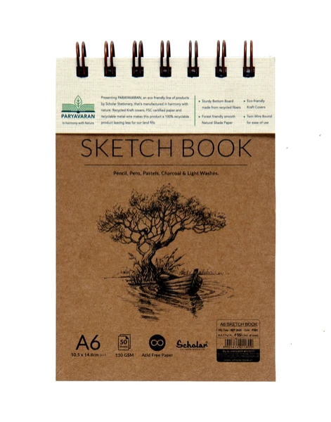 Picture of SCHOLAR PARYAVARAN SKETCH BOOK A6 130GSM-PSB1