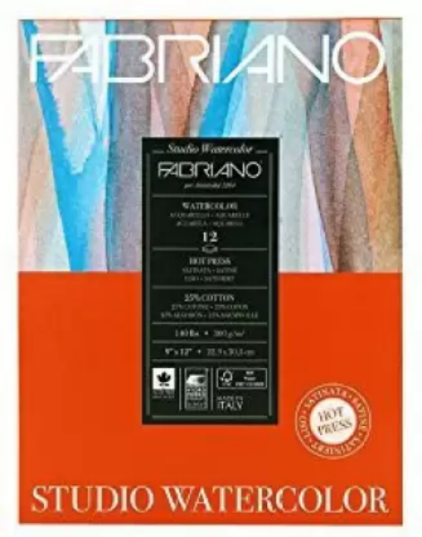 Picture of Fabriano Studio Water Colour Pad 300Gsm HP 9x12  12Sheets