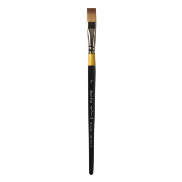 Picture of Daler Rowney System 3 Short Handle Flat Brush - No.1/2 (SY55)