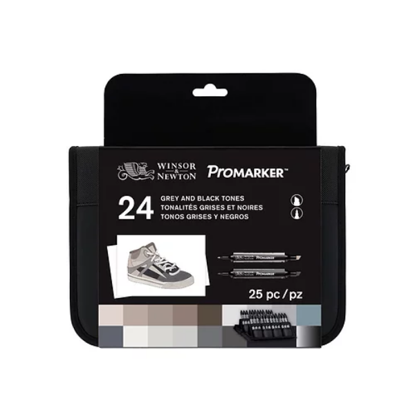 Picture of Winsor & Newton Promarker Grey & Black Tones - Set of 24 (081)