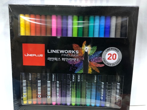 Picture of LINEPLUS LINEWORKS FINELINER PEN PAPER BOX SET OF 20