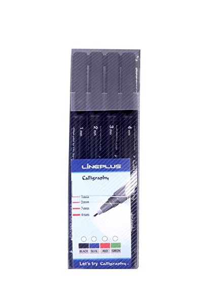 Picture of LINEPLUS CALLIGRAPHY BLACK PEN SET OF 4