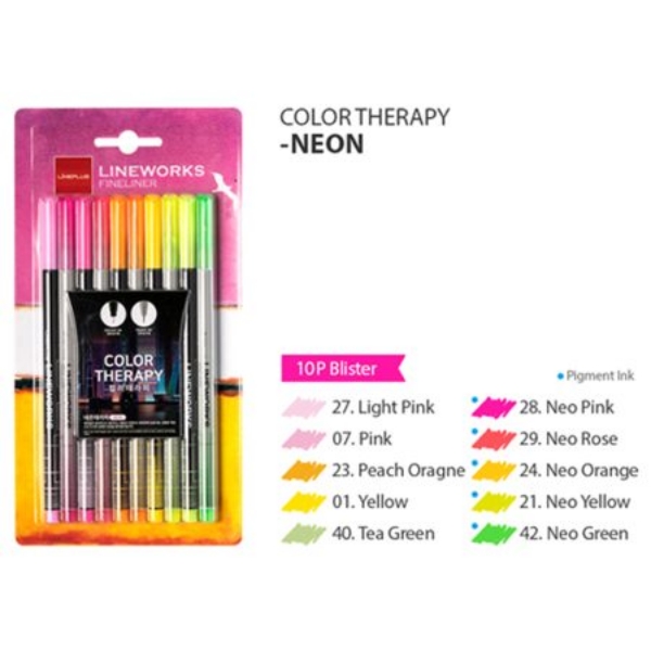 Picture of LINEPLUS COLOR THERAPY FINELINER NEON SET OF 10