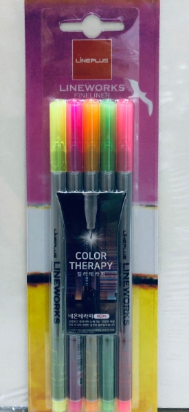 Picture of LINEPLUS COLOR THERAPY FINELINER NEON SET OF 5