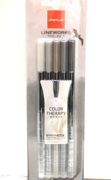 Picture of LINEPLUS COLOR THERAPY FINELINER BLACK SET OF 5