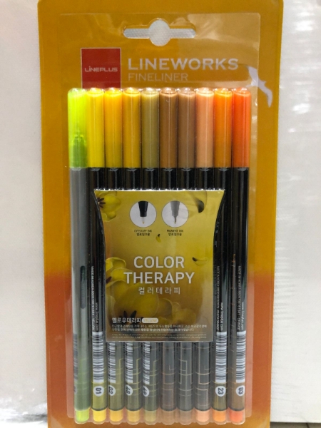 Picture of LINEPLUS COLOR THERAPY FINELINER YELLOW SET OF 10