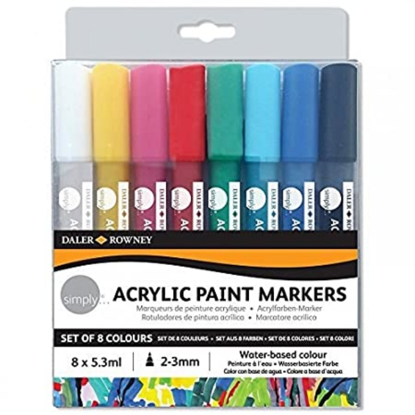 Picture of Daler Rowney Acrylic Paint Markers - Set of 8 (5.3ml)
