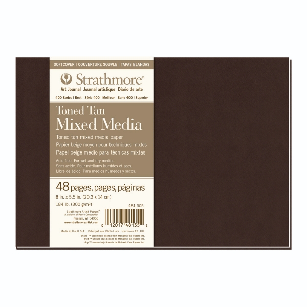 Picture of Strathmore 400 Series Toned Tan Mixed Media Art Journal 300GSM 8"x5.5"