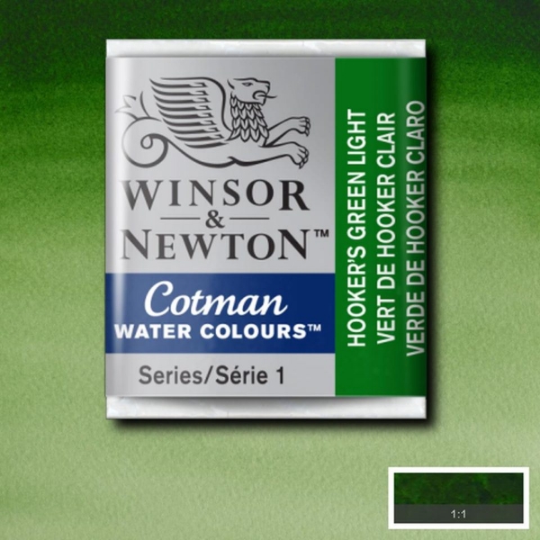 Picture of Winsor & Newton Cotman Water Colour Half Pan Hookers Green Light (SR-1)
