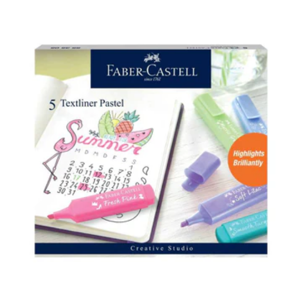 Picture of Faber Castell Textliner Pastel Highlighter - Set of 5 