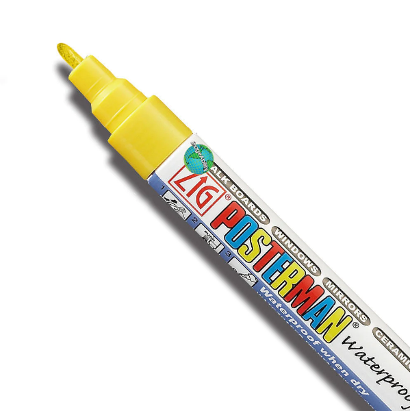 Picture of ZIG POSTERMAN MARKER 2MM MEDIUM FLUORESCENT YELLOW