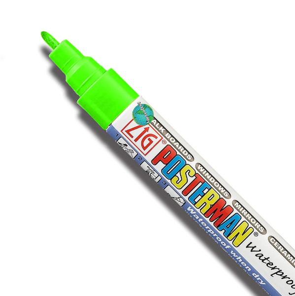 Picture of ZIG POSTERMAN MARKER 2MM MEDIUM FLUORESCENT GREEN