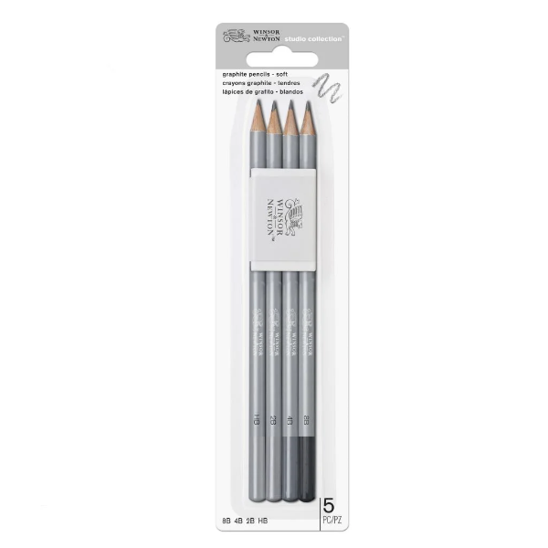 Picture of Winsor & Newton Studio Collection Graphite Soft Pencils Set of 5