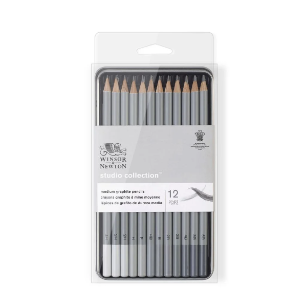 Picture of W&N STUDIO COLLECTION GRAPHITE PENCIL MEDIUM PK-12(0490008)