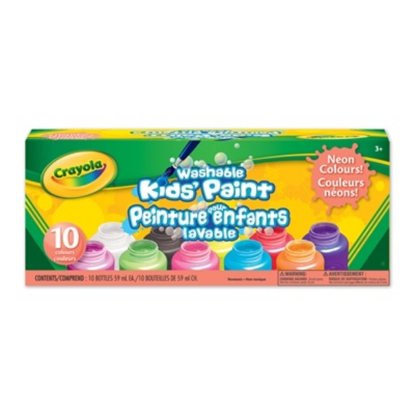 Picture of CRAYOLA WASHABLE KIDS NEON PAINT SET OF 10