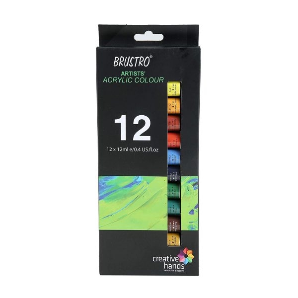 Picture of Brustro Artists Acrylic Colour Set Of 12x12ml 