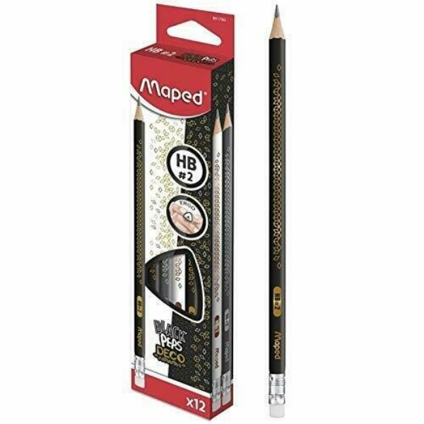 Picture of MAPED BLACK PEPS DECO GRAPHITE PENCIL SET OF 12-HB