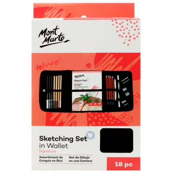 Picture of Mont Marte Sketching Wallet Set - 18 Pieces