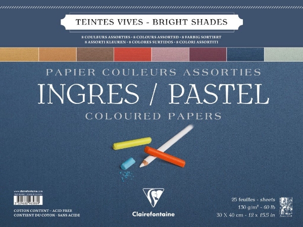 Picture of CLAIREFONTAINE INGRES PASTEL COLOURED PAPER 130GSM 30X40CM-25Sheets
