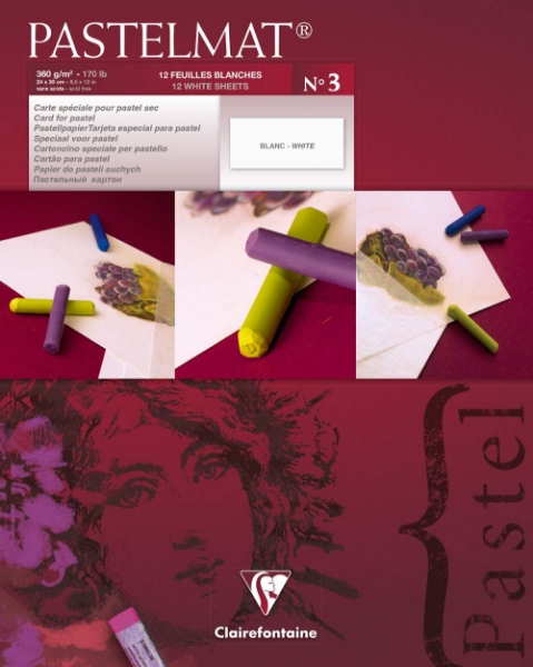 Picture of CLAIRFONTAINE PASTELMAT WHITE PAD N03 360GSM 