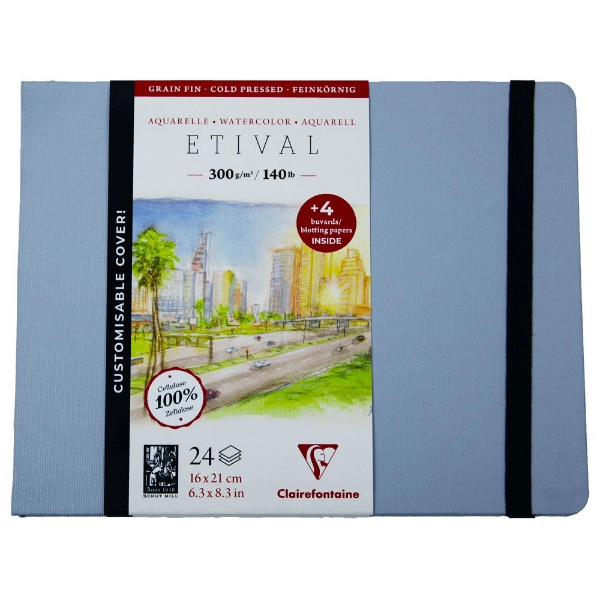 Picture of CLAIREFONTAINE ETIVAL WC 300GSM CP SKETCHBOOK 6.3X8.3in 24 Sheets