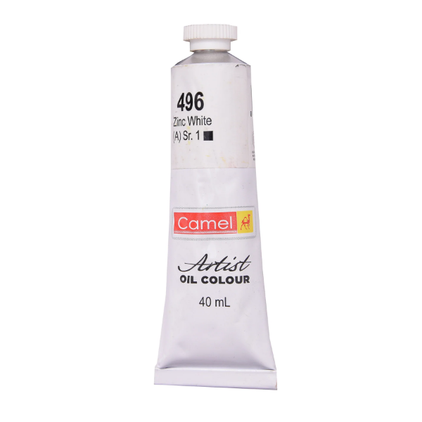 Picture of Camlin Artists Oil Colour Tube SR1 - 40ml Zinc White (496)