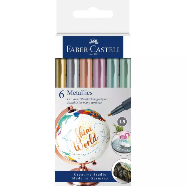 Picture of Faber Castell Metallic Markers - Set of 6 (160706)