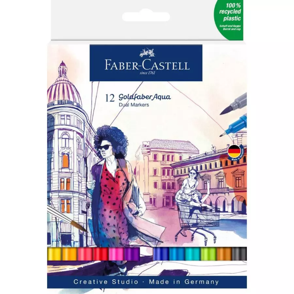 Picture of Faber Castell Goldfaber Aqua Dual Marker - Set of 12 (164612)