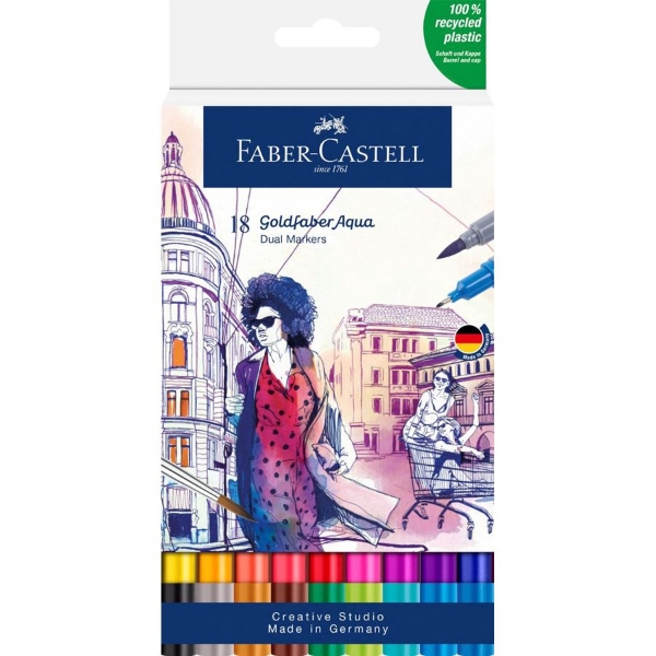Picture of Faber Castell Goldfaber Aqua Dual Marker - Set of 18 (164618)
