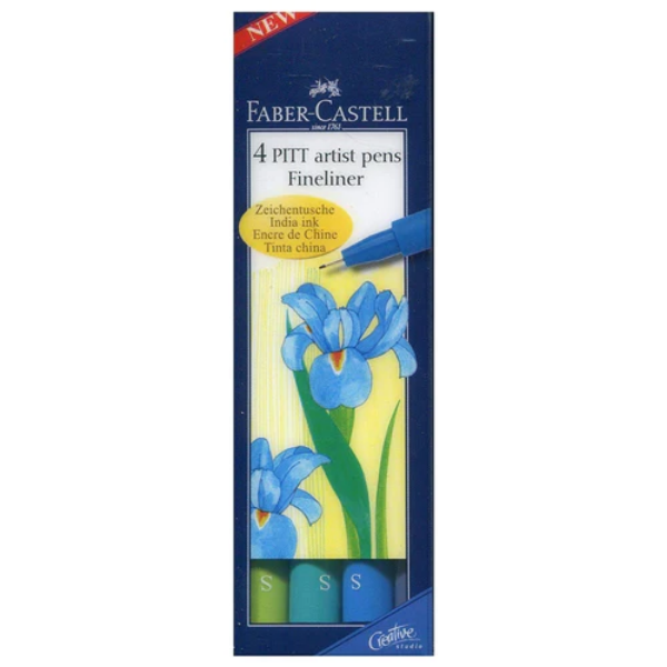 Picture of Faber Castell Pitt Artist Pen S Cool Colour - Set of 4