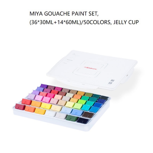  MIYA Gouache Paint Set 50 Colors - 36 Colors x 30ml +