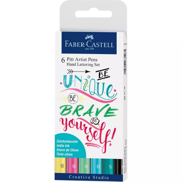 Picture of Faber Castell Pitt Artist Pen Hand Lettering Pastel - Set of 6