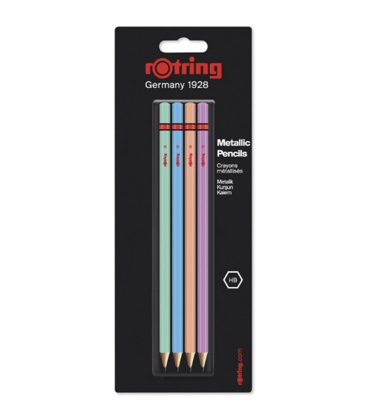 Picture of ROTRING WOODCASE PENCIL METALLIC COLOURS SET OF 4