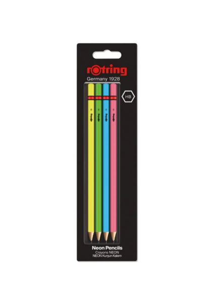 Picture of ROTRING WOODCASE PENCIL NEON COLOURS SET OF 4-4213