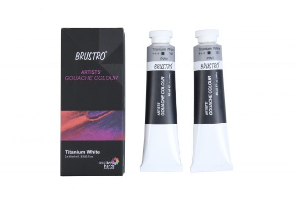 Picture of BRUSTRO Artist Gouache Titanium White 40ml (Pack of 2)