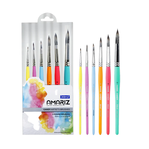 Picture of DOMS AMARIZ ROUND CANDY BRUSHES SET OF 6 