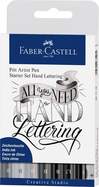 Picture of Faber Castell Pitt Artist Pen Hand Lettering Starter - Set of 9