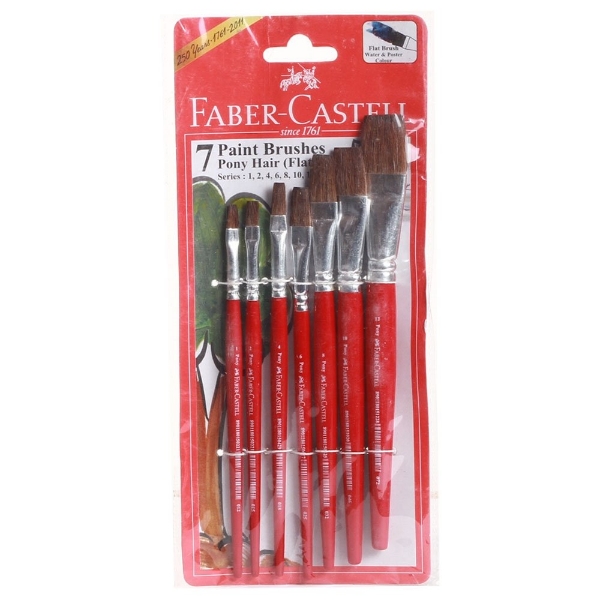 Picture of Faber Castell Flat Pony Hair Brush - Set of 7
