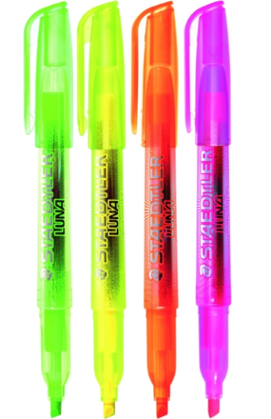 Picture of Staedtler Luna Write 3681 Twin Highlighter Pen - Set of 4