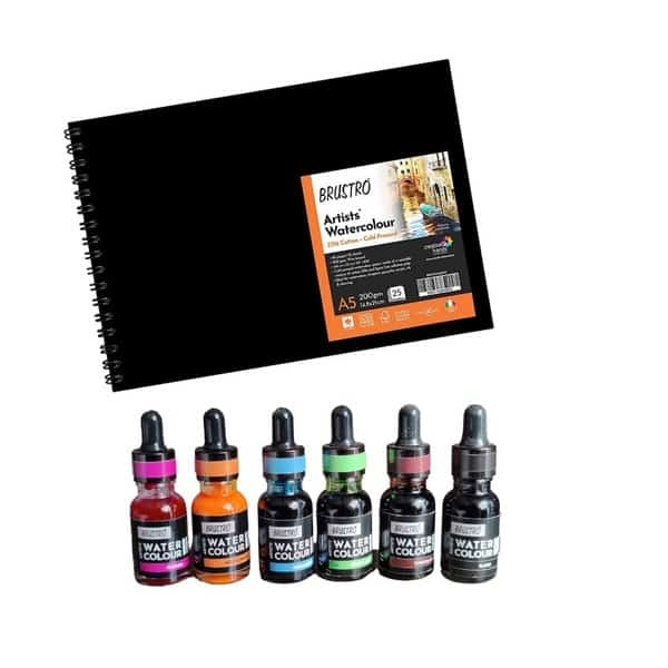 Picture of BRUSTRO ARTISTS WATERCOLOUR INK SET OF 6 X 15 ML -(A)
