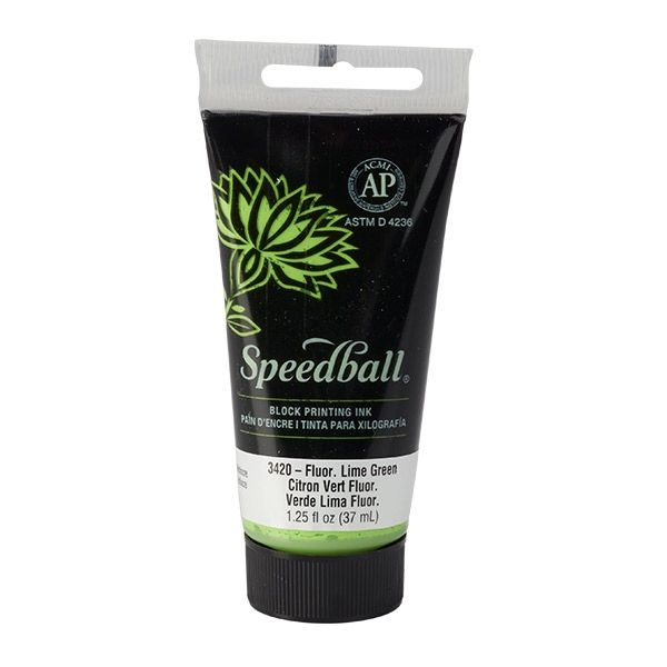 Picture of Speedball Water Block Ink - 37ml Fluorescent Lime Green