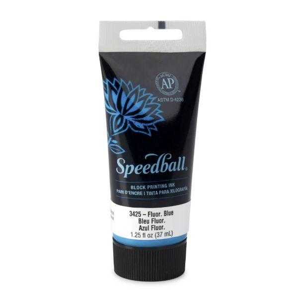 Picture of Speedball Water Block Ink - 37ml Fluorescent Blue