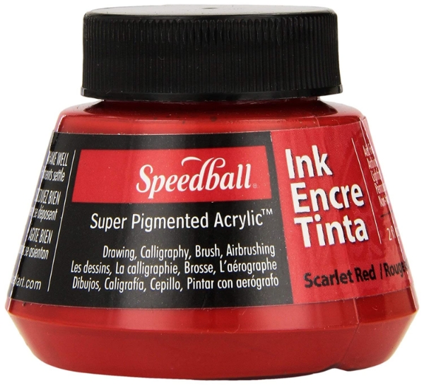 Picture of Speedball Acrylic Ink - 59.2ml Scarlet Red