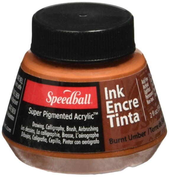 Picture of Speedball Acrylic Ink - 59.2ml Burnt Umber