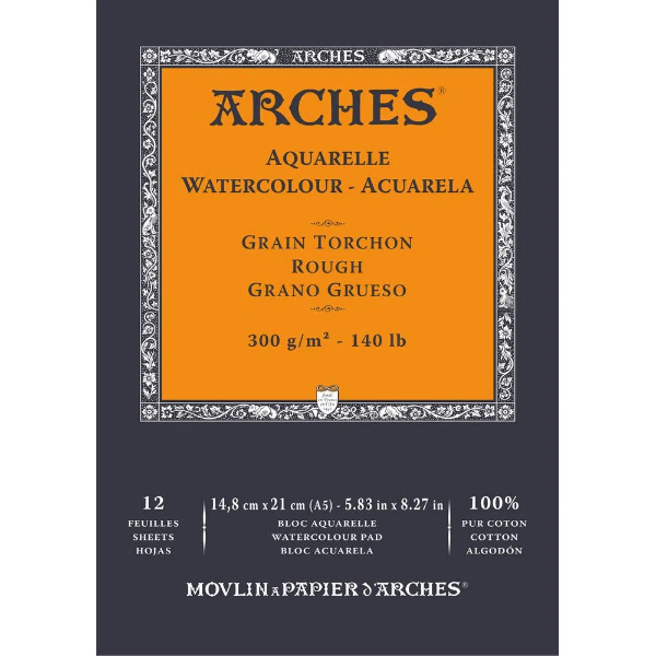 Picture of Arches Watercolor Paper Pad Rough - 300gsm (14.8x21cm)