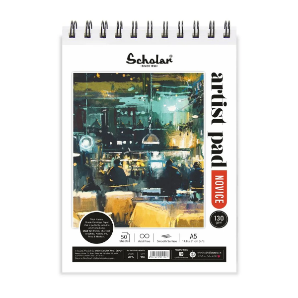 Picture of Scholar Artist Pad Novice 130gsm A5 - 50 Sheets