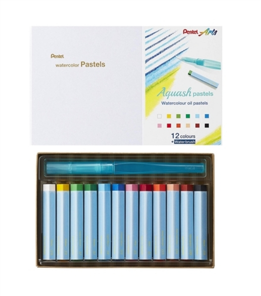 Picture of Pentel Arts Aquash Watercolour Oil Pastels - Set of 12