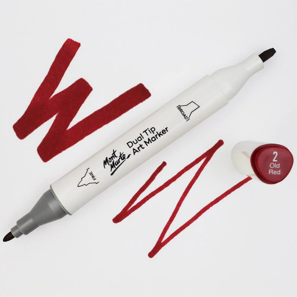 Picture of Mont Marte Dual Tip Art Marker - Old Red 2 